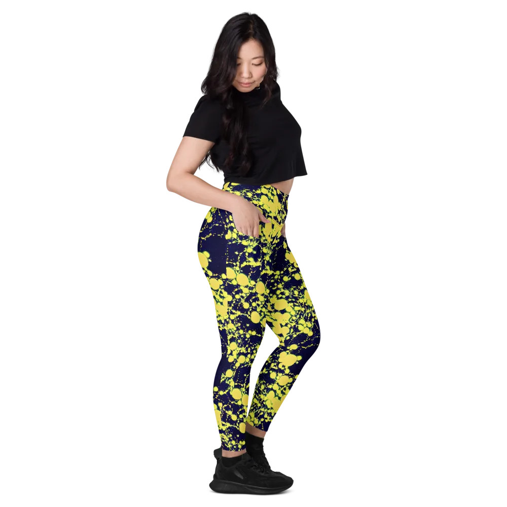 Acid Midnight on Leggings with Pockets — Right