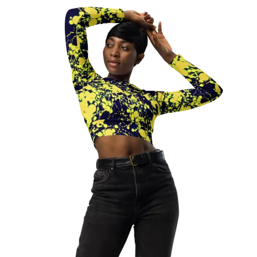 Acid Midnight on a Long Sleeve Crop Top
