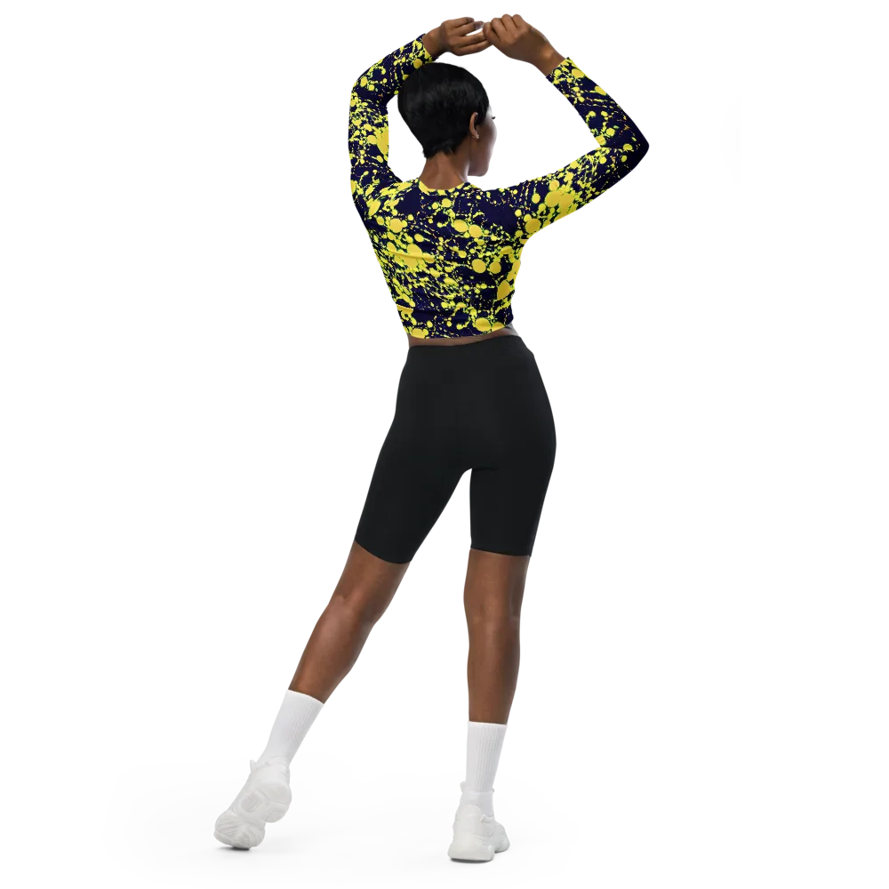 Acid Midnight on Long Sleeve Crop Top — Back