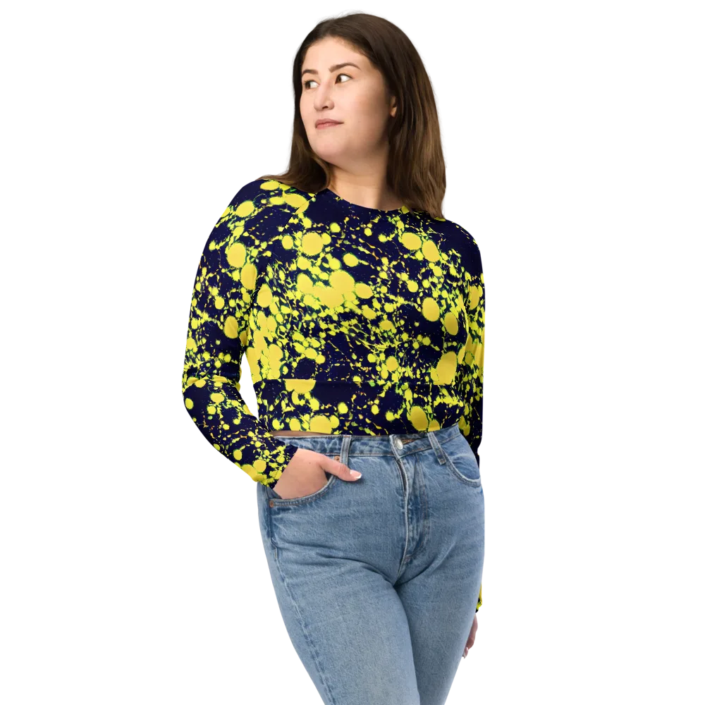Acid Midnight on Long Sleeve Crop Top — Front