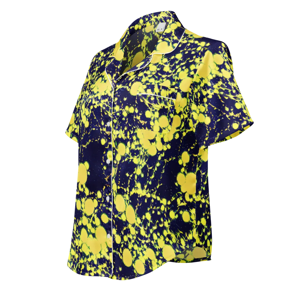Acid Midnight on Women's Short Sleeve Pajama Top — Left Front