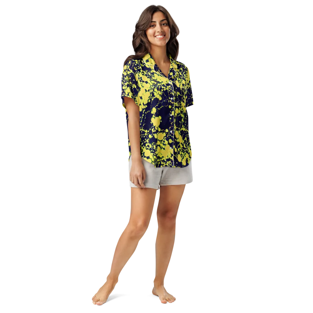 Acid Midnight on Women's Short Sleeve Pajama Top — Front
