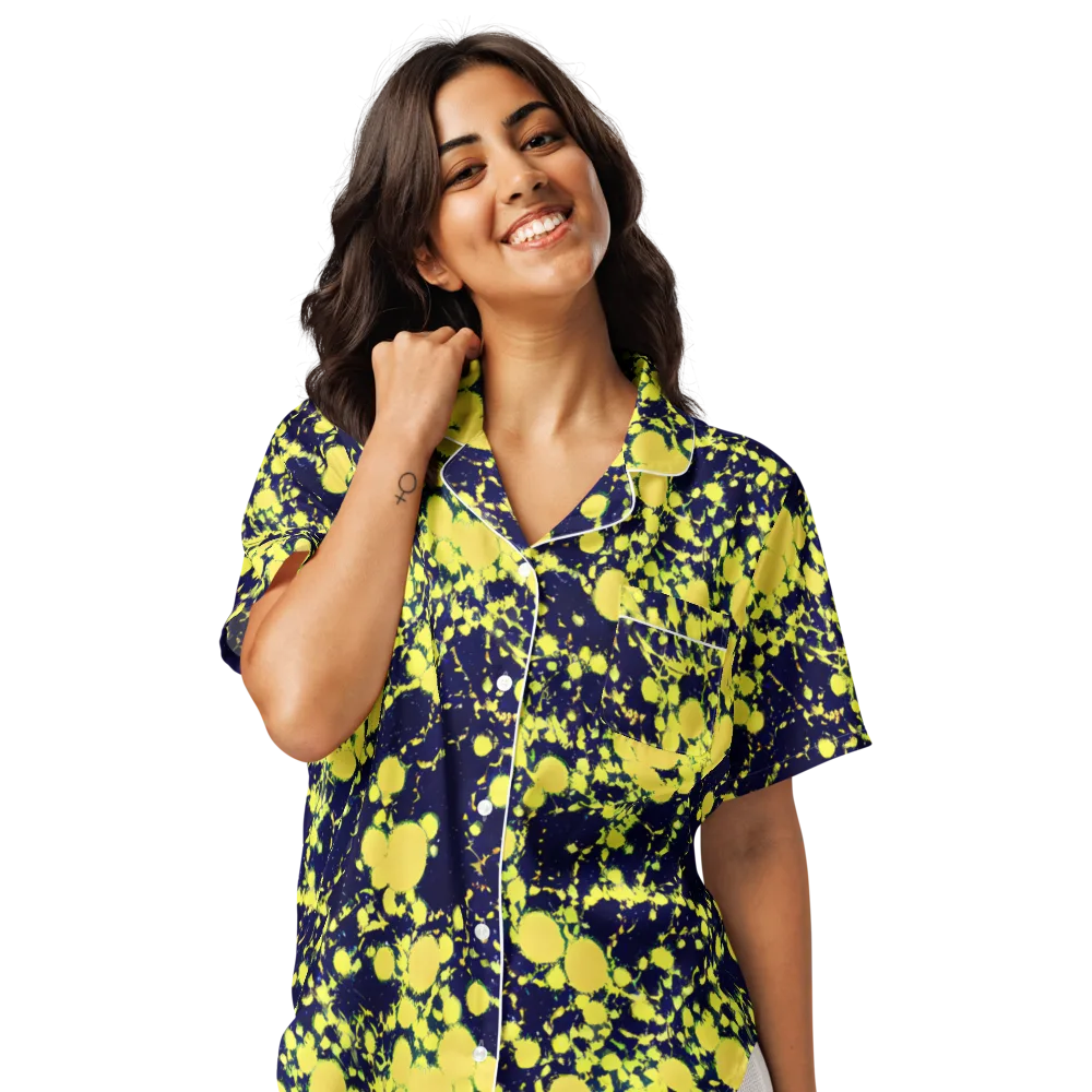 Acid Midnight on Women's Short Sleeve Pajama Top — Front