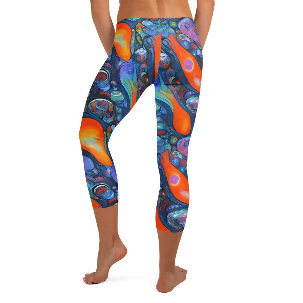 Blue Voltage on Capri Leggings — Back