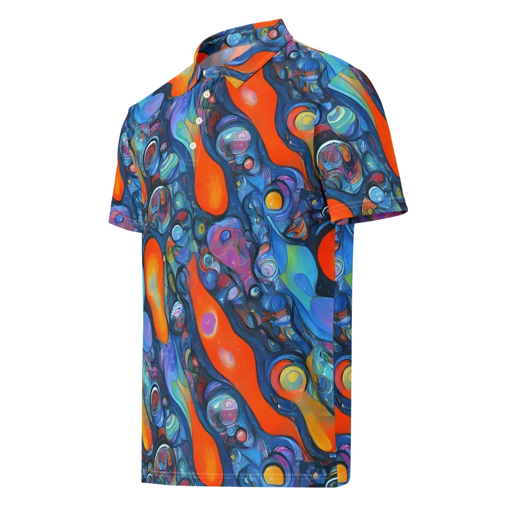 Blue Voltage on Men's Slim Fit Polo Shirt — Left Front