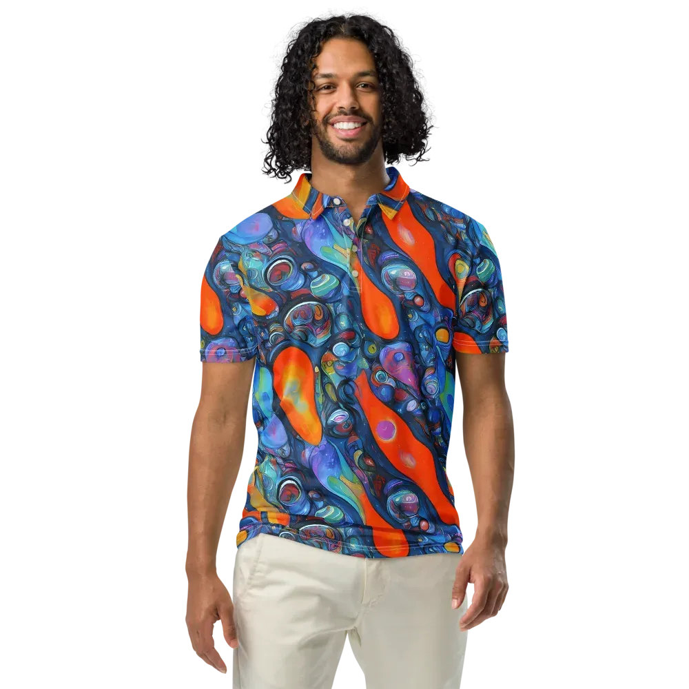 Blue Voltage on Men's Slim Fit Polo Shirt — Front