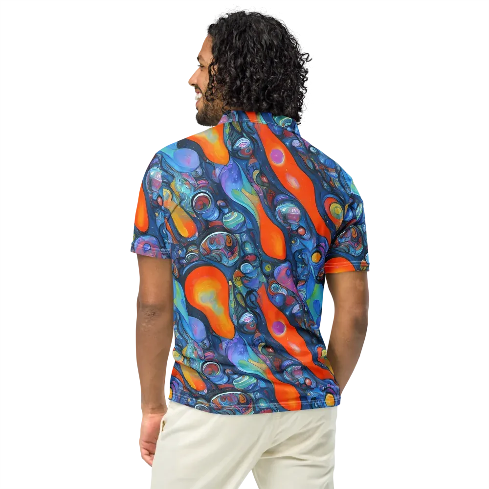 Blue Voltage on Men's Slim Fit Polo Shirt — Back