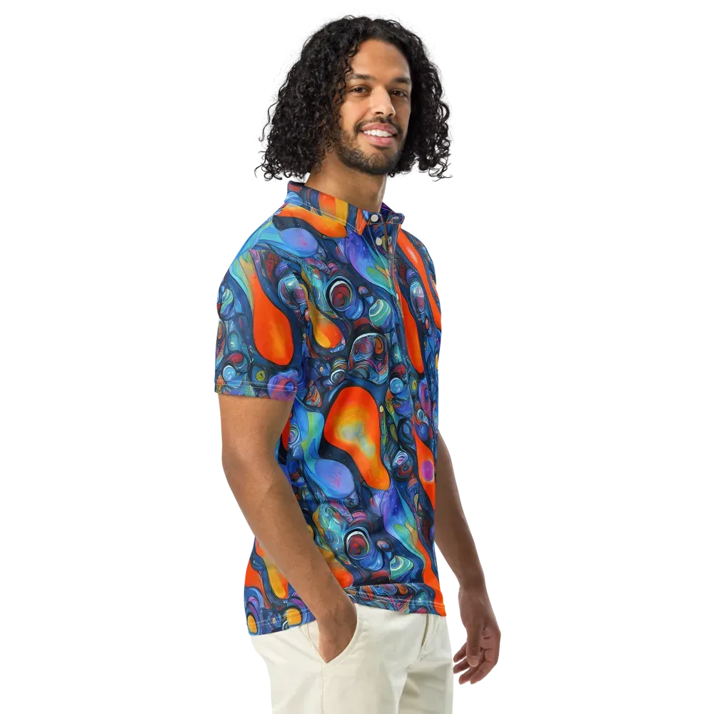 Blue Voltage on Men's Slim Fit Polo Shirt — Right Front