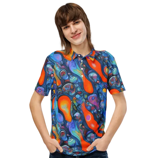 Blue Voltage on a Men's Slim Fit Polo Shirt