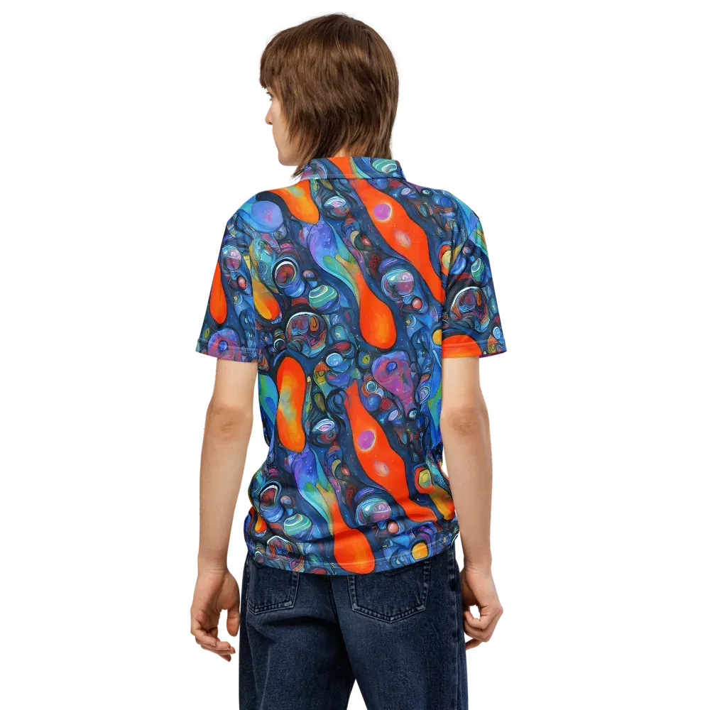 Blue Voltage on Men's Slim Fit Polo Shirt — Back