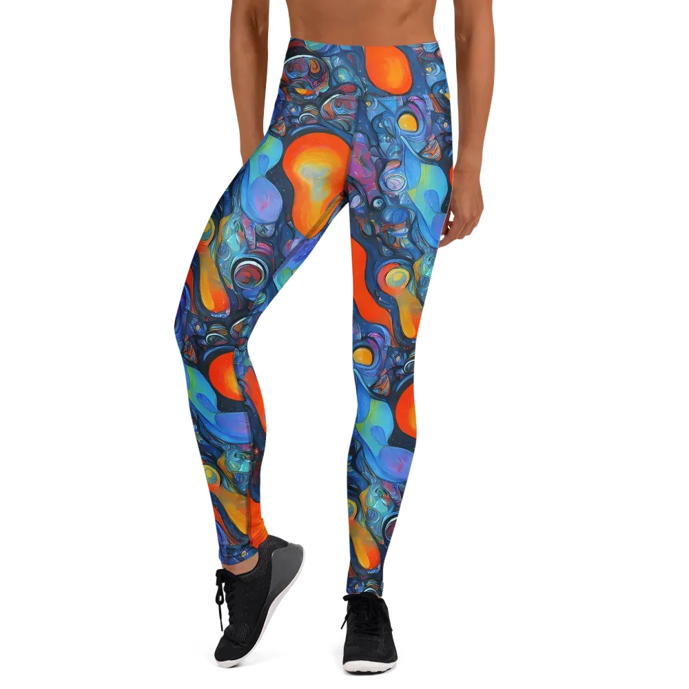 Blue Voltage on Yoga Leggings — Front