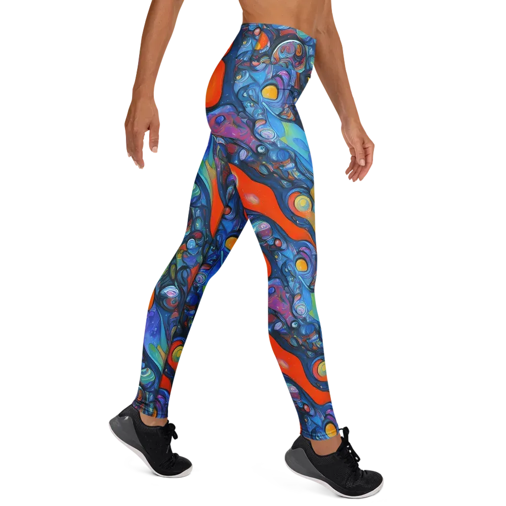 Blue Voltage on Yoga Leggings — Right