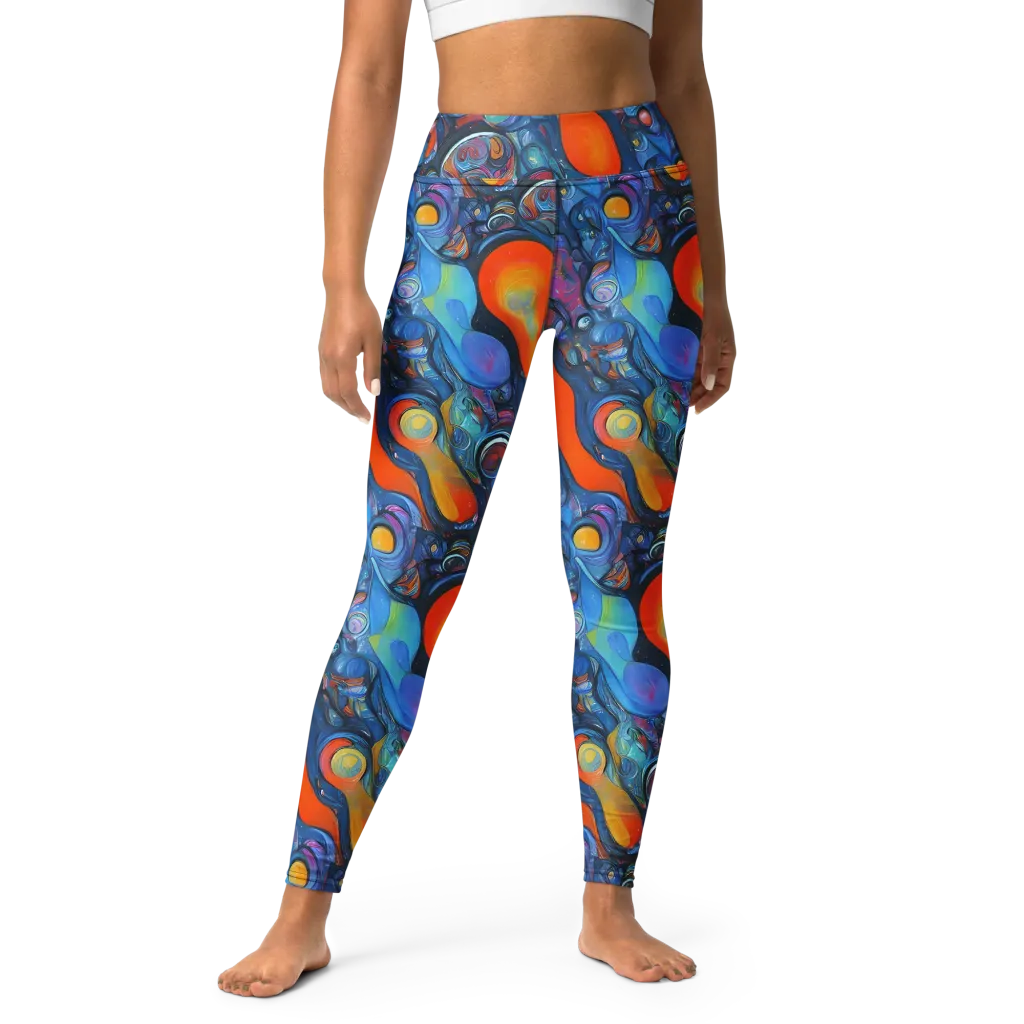 Blue Voltage on Yoga Leggings — Front