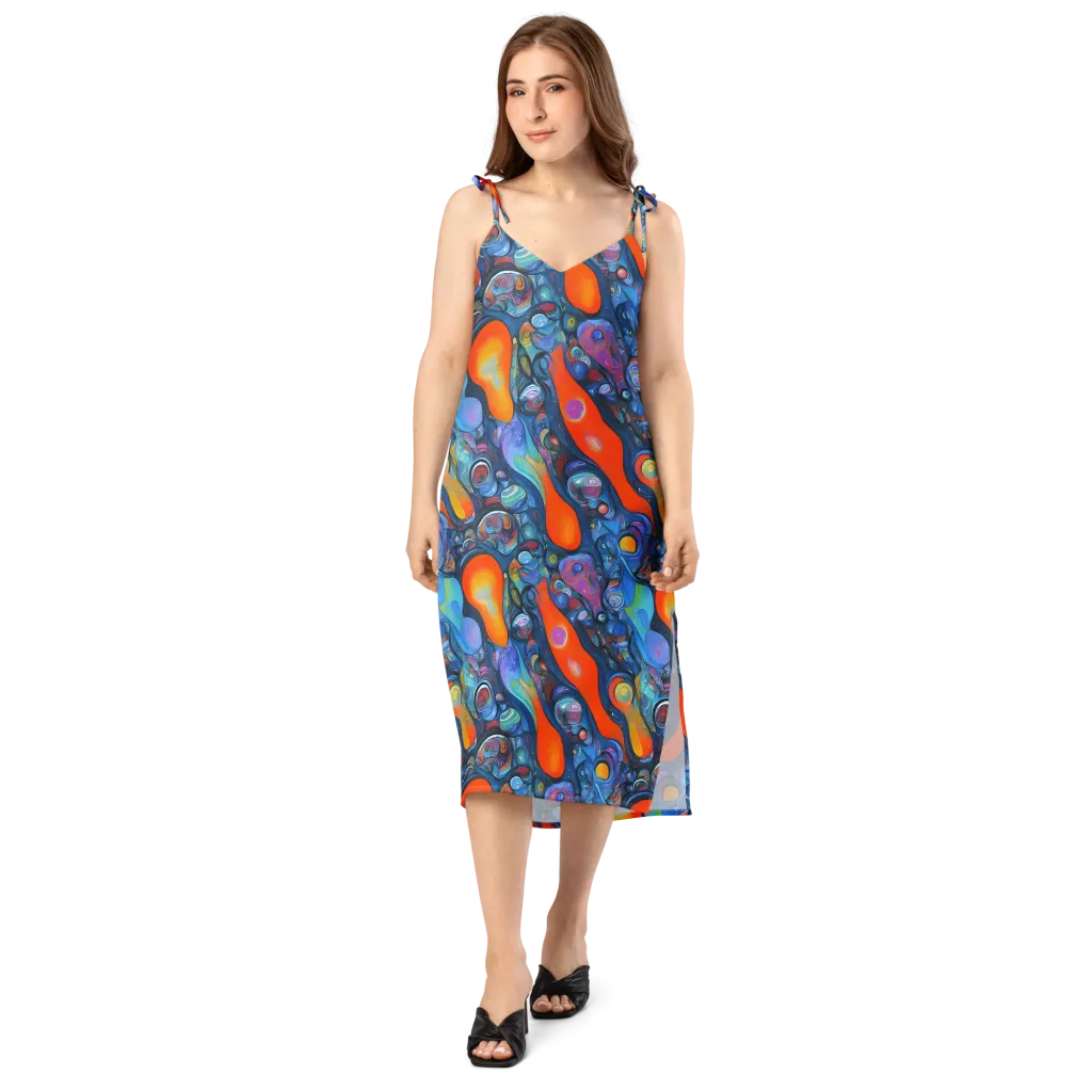 Blue Voltage on Slip Dress — Front