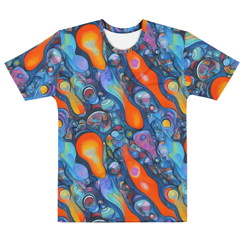Blue Voltage on Men's Cotton Crew Neck T-Shirt — Front