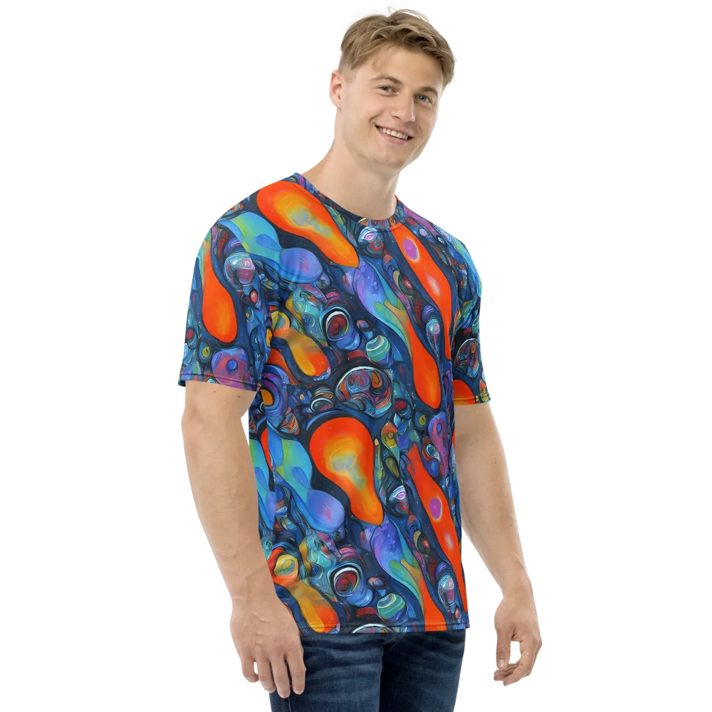 Blue Voltage on Men's Crew Neck T-Shirt — Right