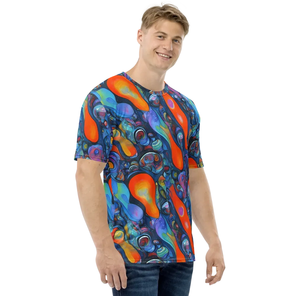 Blue Voltage on Men's Crew Neck T-Shirt — Right