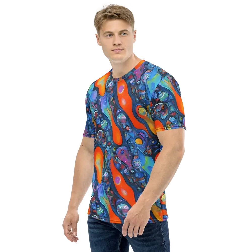 Blue Voltage on Men's Crew Neck T-Shirt — Left