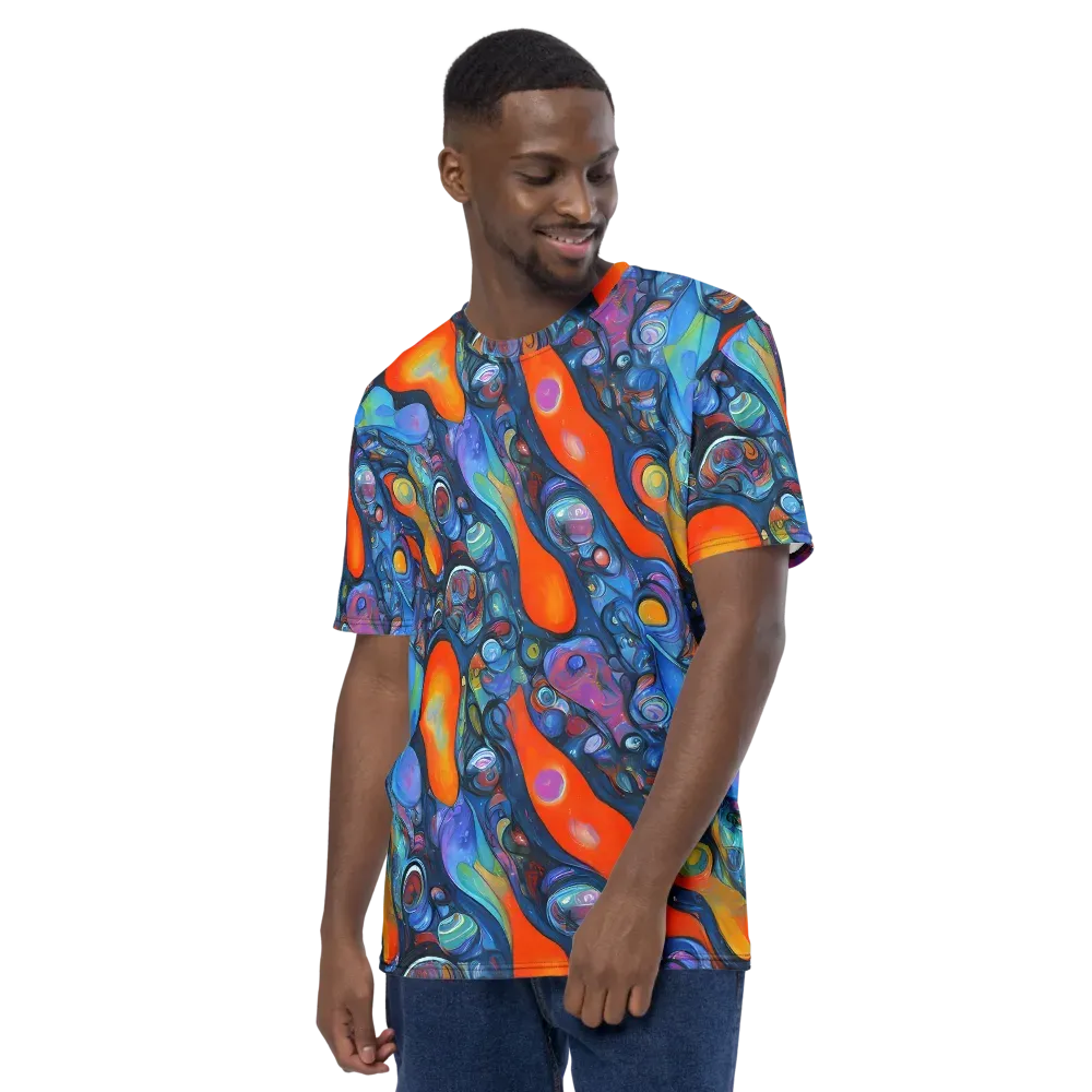 Blue Voltage on Men's Crew Neck T-Shirt — Left