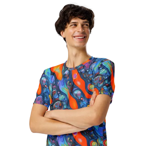 Blue Voltage on a Men's Crew Neck T-Shirt