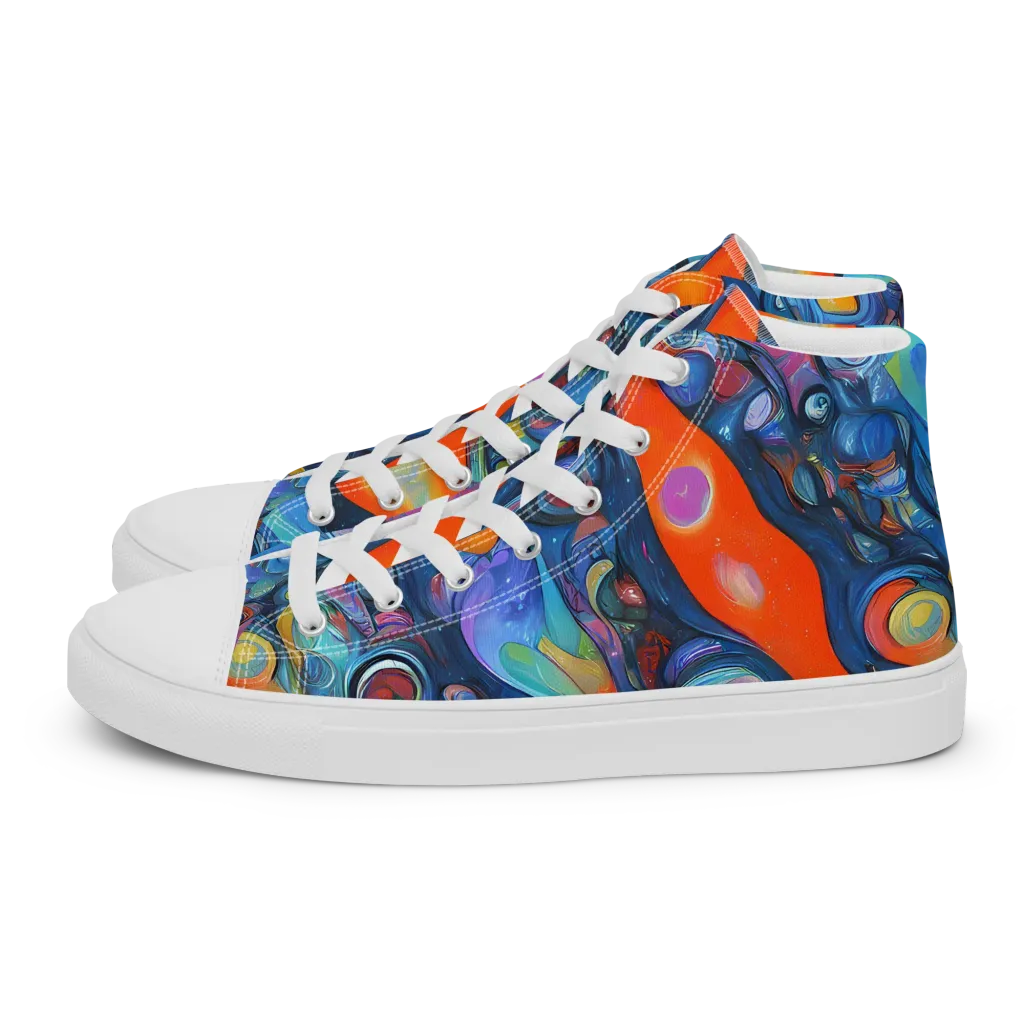 Blue Voltage on Men's High Top Canvas Shoes — Left