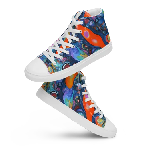 Blue Voltage on a Men's High Top Canvas Shoes
