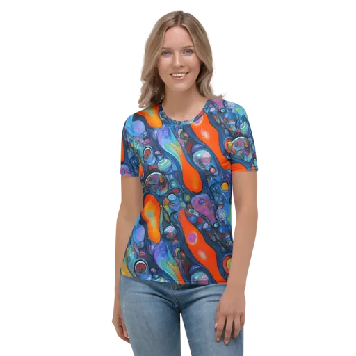 Blue Voltage on a Women's Crew Neck T-Shirt