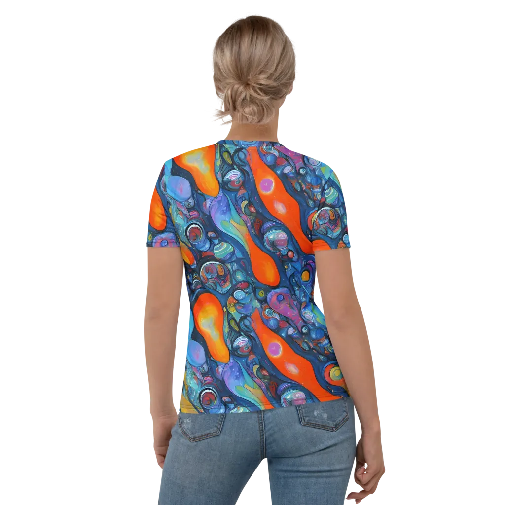 Blue Voltage on Women's Crew Neck T-Shirt — Back