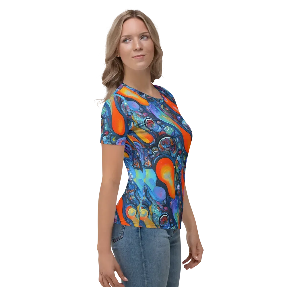 Blue Voltage on Women's Crew Neck T-Shirt — Right