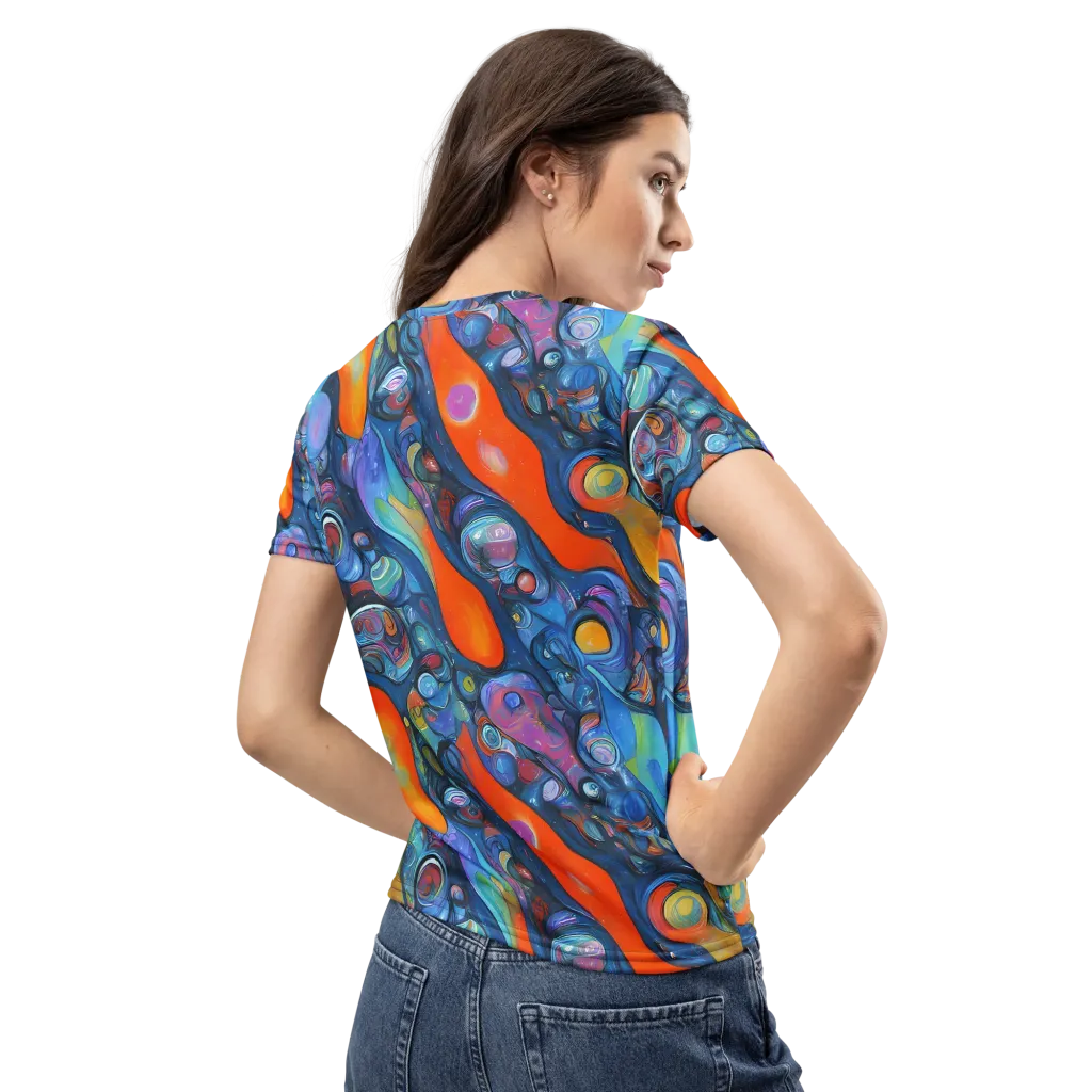 Blue Voltage on Women's Crew Neck T-Shirt — Back