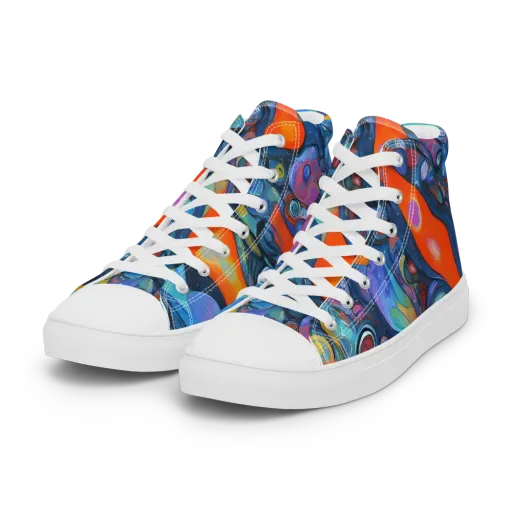 Blue Voltage on a Women's High Top Canvas Shoes