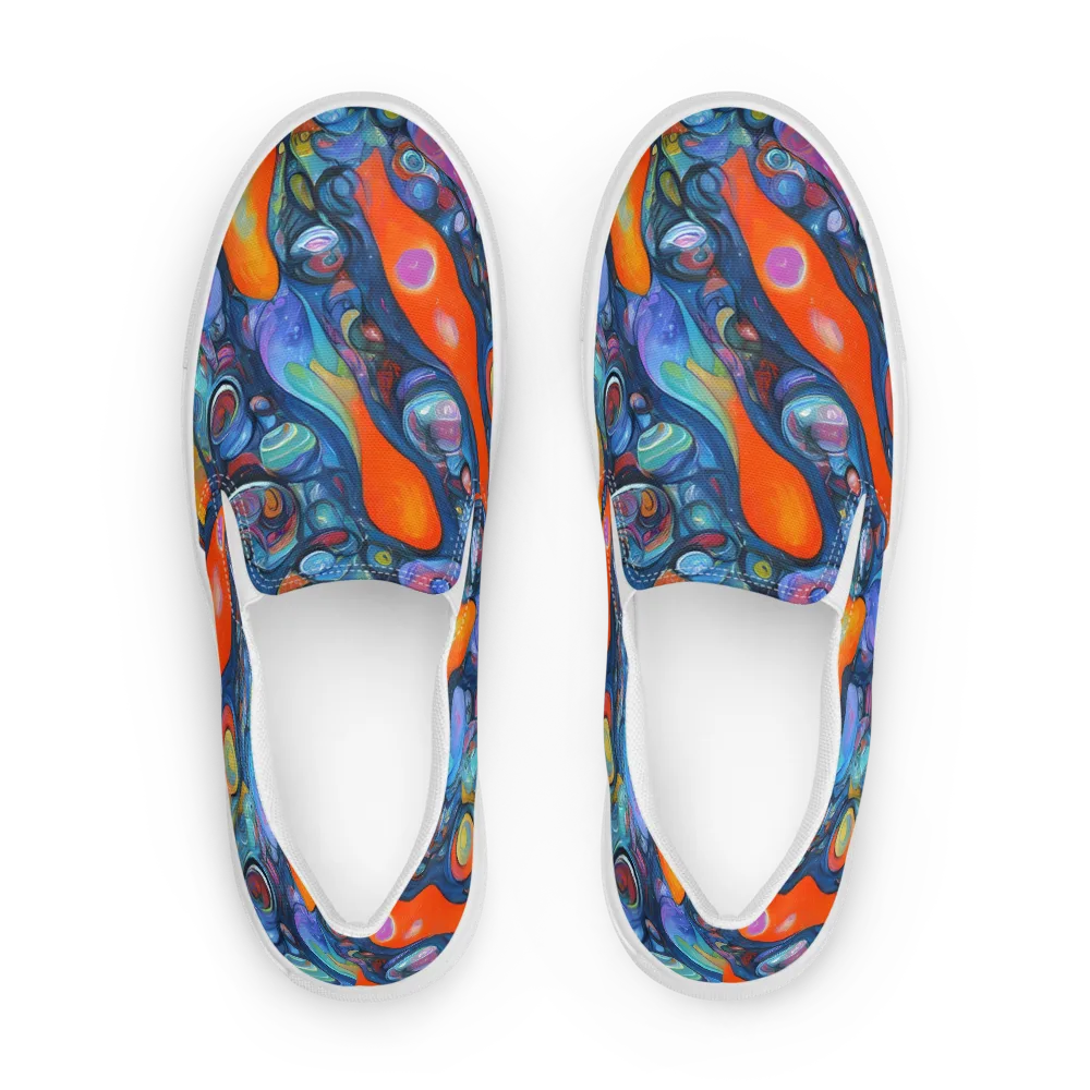 Blue Voltage on Men's Slip-On Canvas Shoes — Front