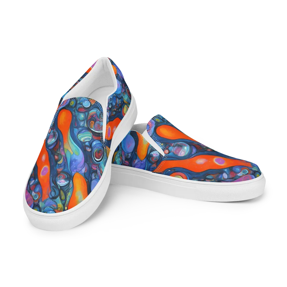 Blue Voltage on Men's Slip-On Canvas Shoes — Left Front