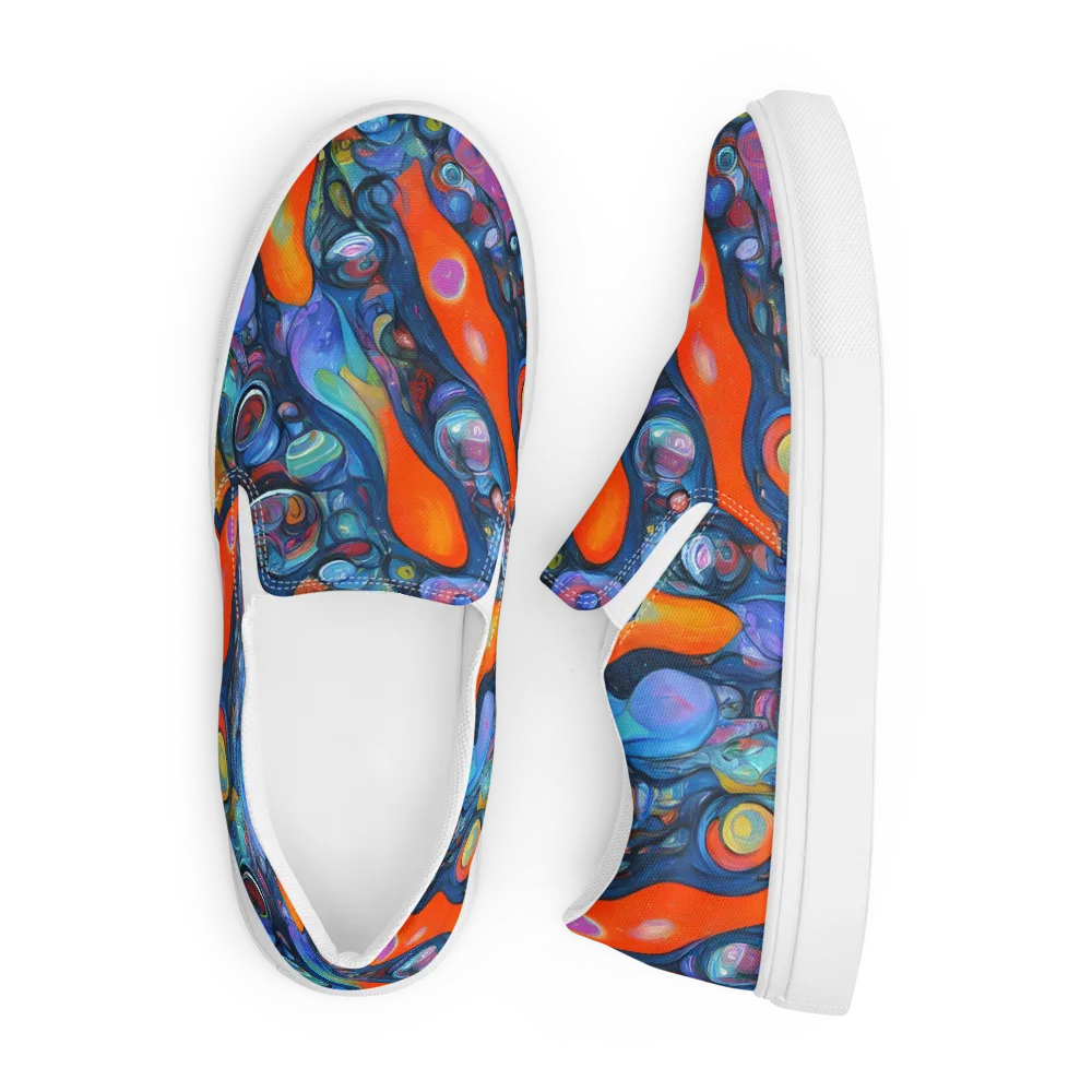 Blue Voltage on Men's Slip-On Canvas Shoes — Front