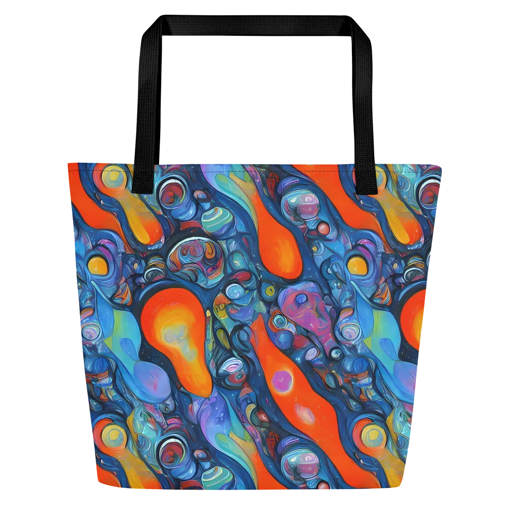 Blue Voltage on Large Tote Bag W/ Pocket — Front