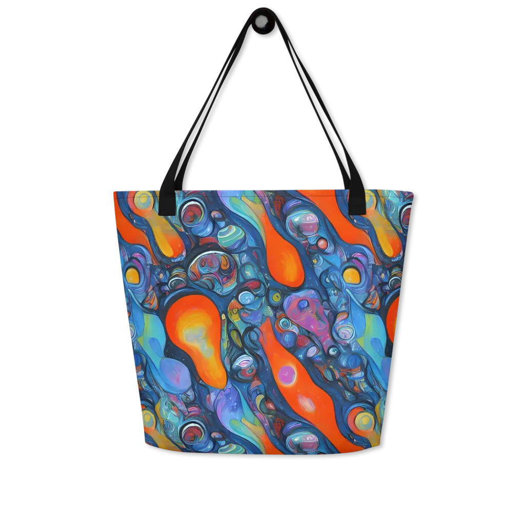 Blue Voltage on Large Tote Bag W/ Pocket — Front