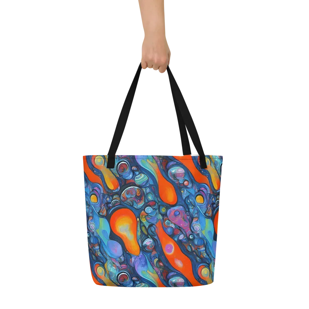 Blue Voltage on Large Tote Bag W/ Pocket — Front