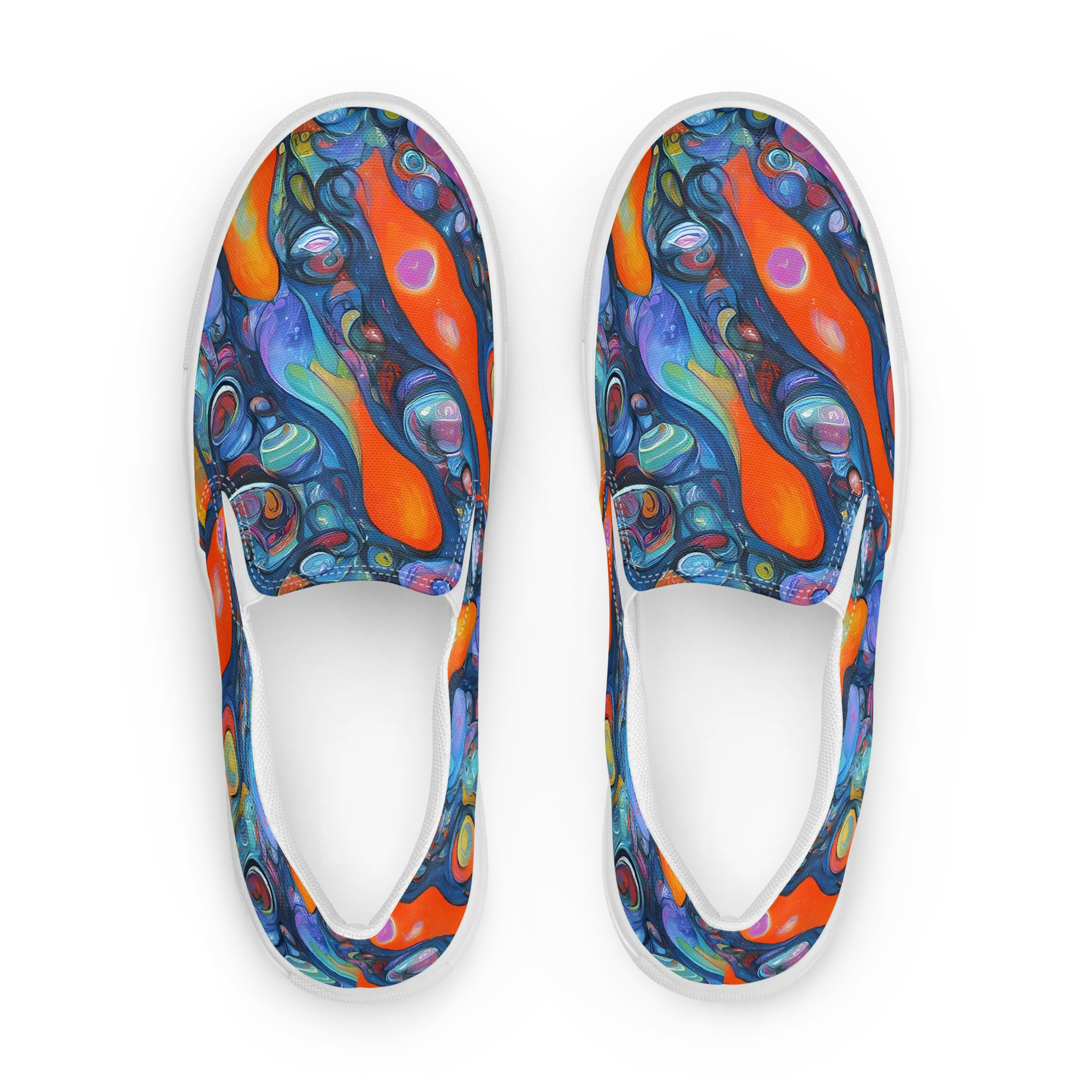 Blue Voltage on Women's Slip-On Canvas Shoes — Front