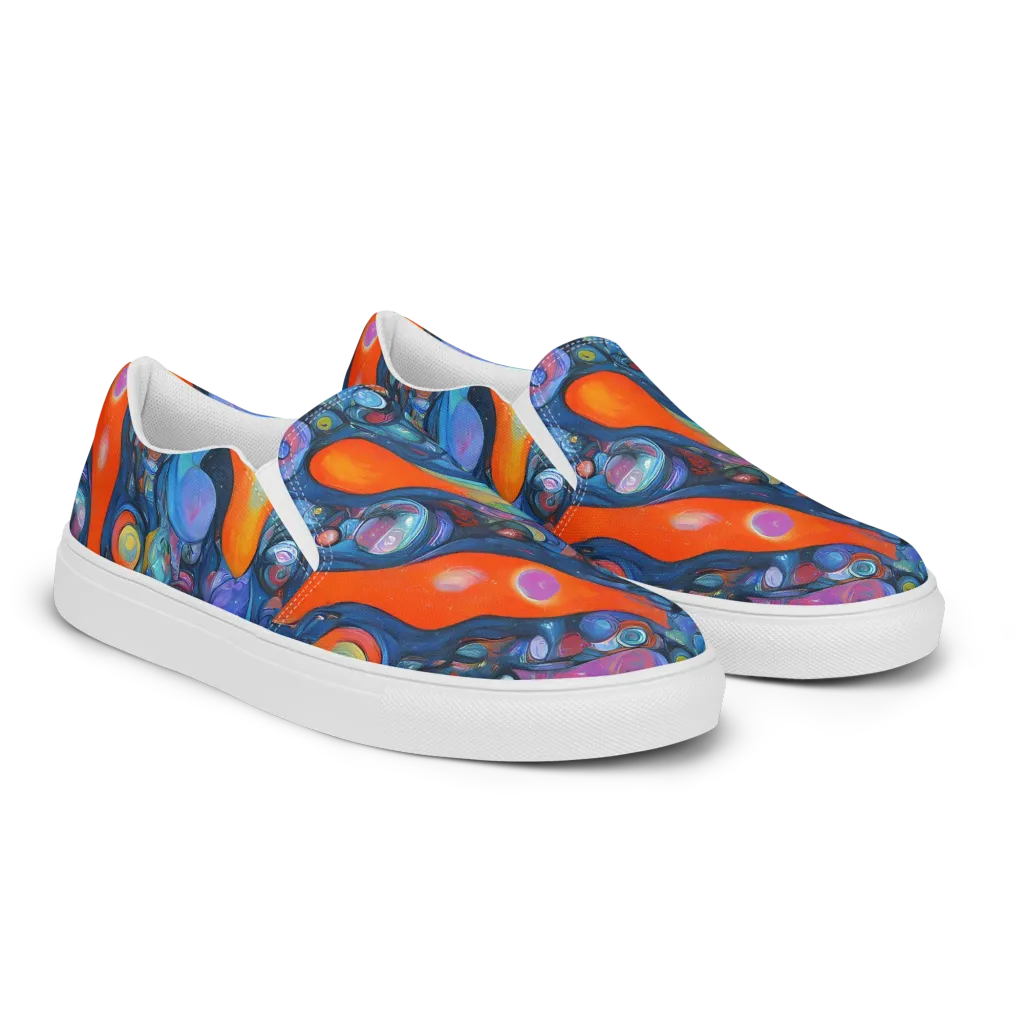 Blue Voltage on Women's Slip-On Canvas Shoes — Right Front