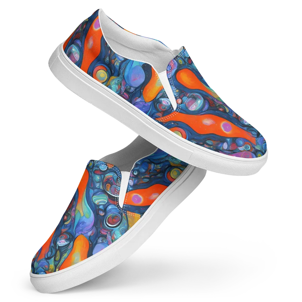 Blue Voltage on Women's Slip-On Canvas Shoes — Front