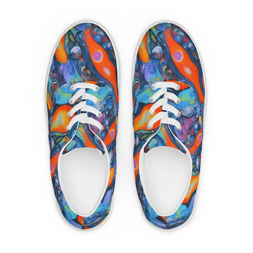 Blue Voltage on Men's Lace-Up Canvas Shoes — Front