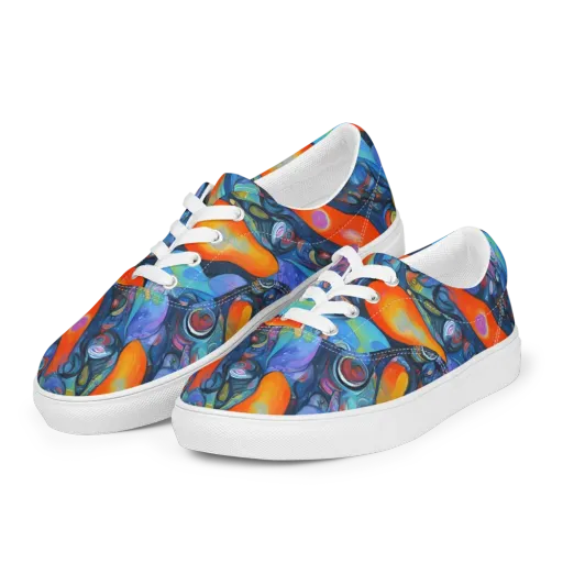 Blue Voltage on a Men's Lace-Up Canvas Shoes