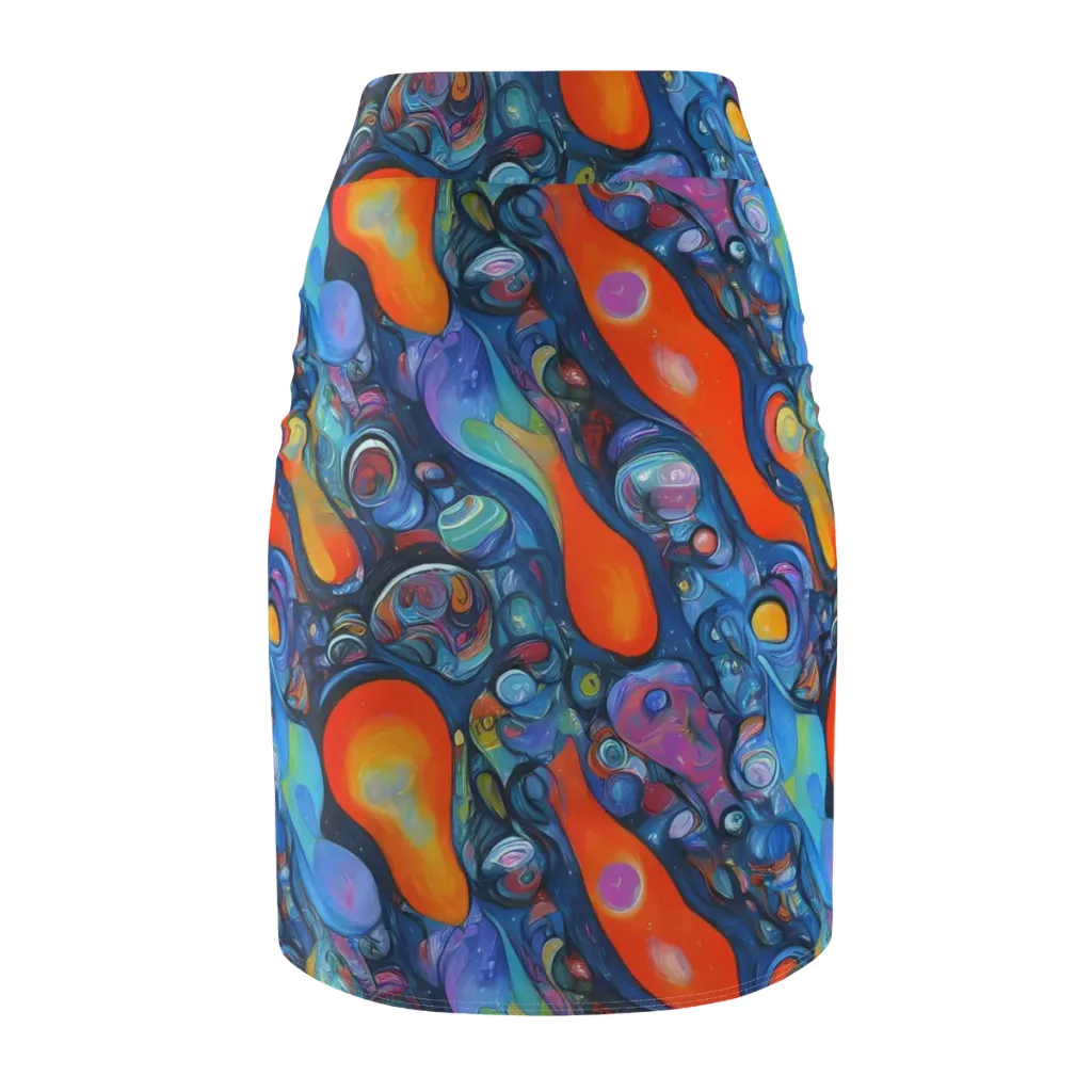 Blue Voltage on Pencil Skirt — Back