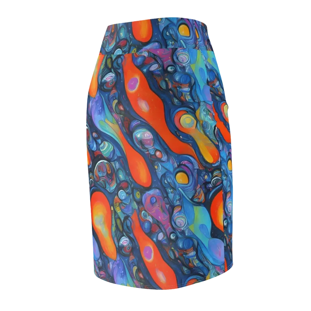 Blue Voltage on Pencil Skirt — Back Side