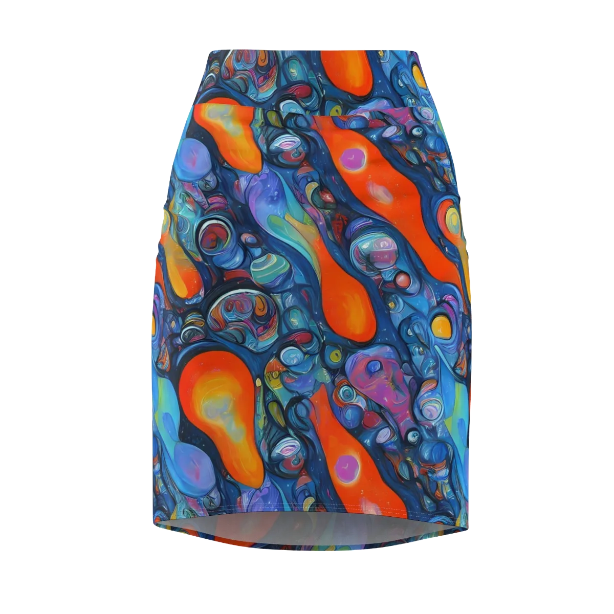 Blue Voltage on Pencil Skirt — Front