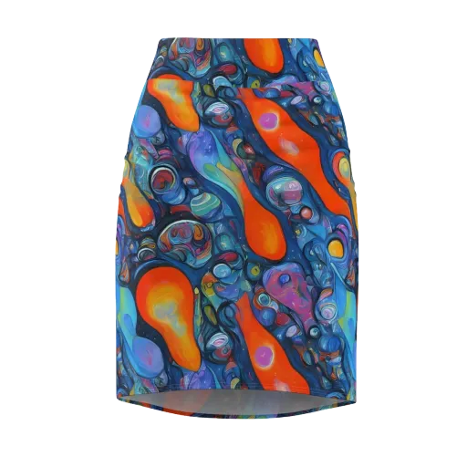 Blue Voltage on a Pencil Skirt
