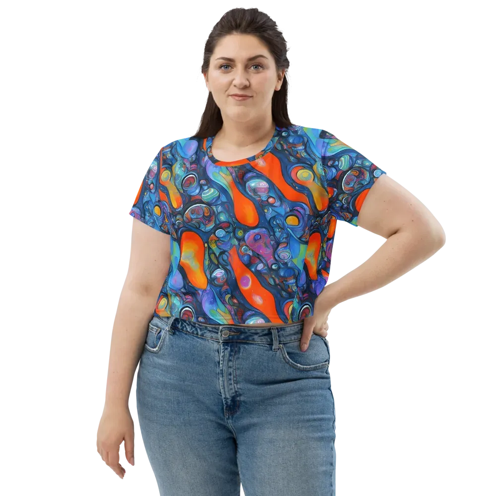Blue Voltage on Crop Tee — Front