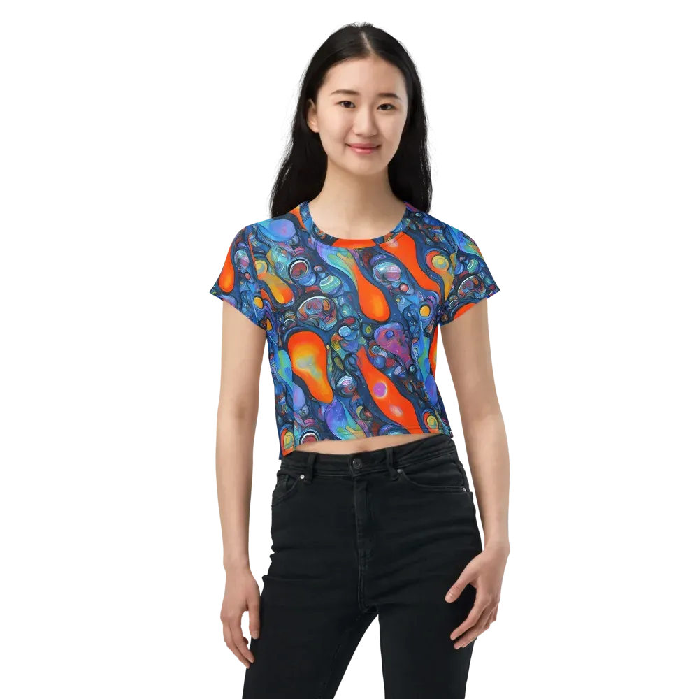 Blue Voltage on Crop Tee — Front