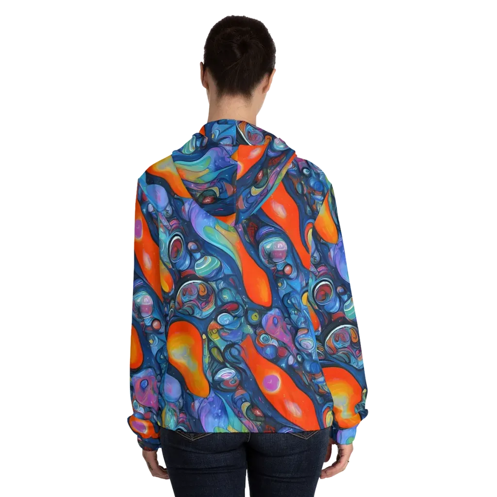Blue Voltage on Women's Full-Zip Hoodie — Back On Person