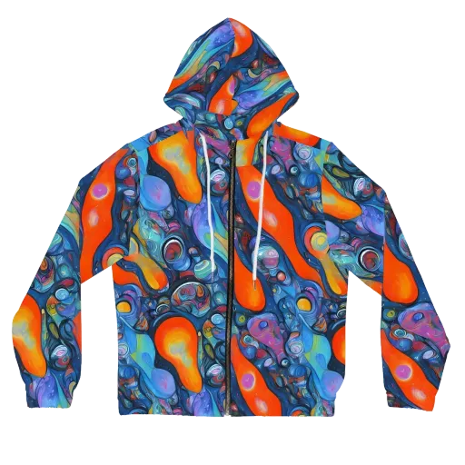 Blue Voltage on a Women's Full-Zip Hoodie